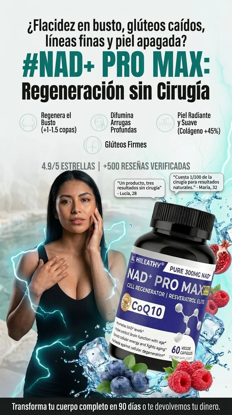Flacidez en bustos gluteos caidos lineas finas y piel apagada NAD+ PRO MAX Regeneración sin cirugÍa