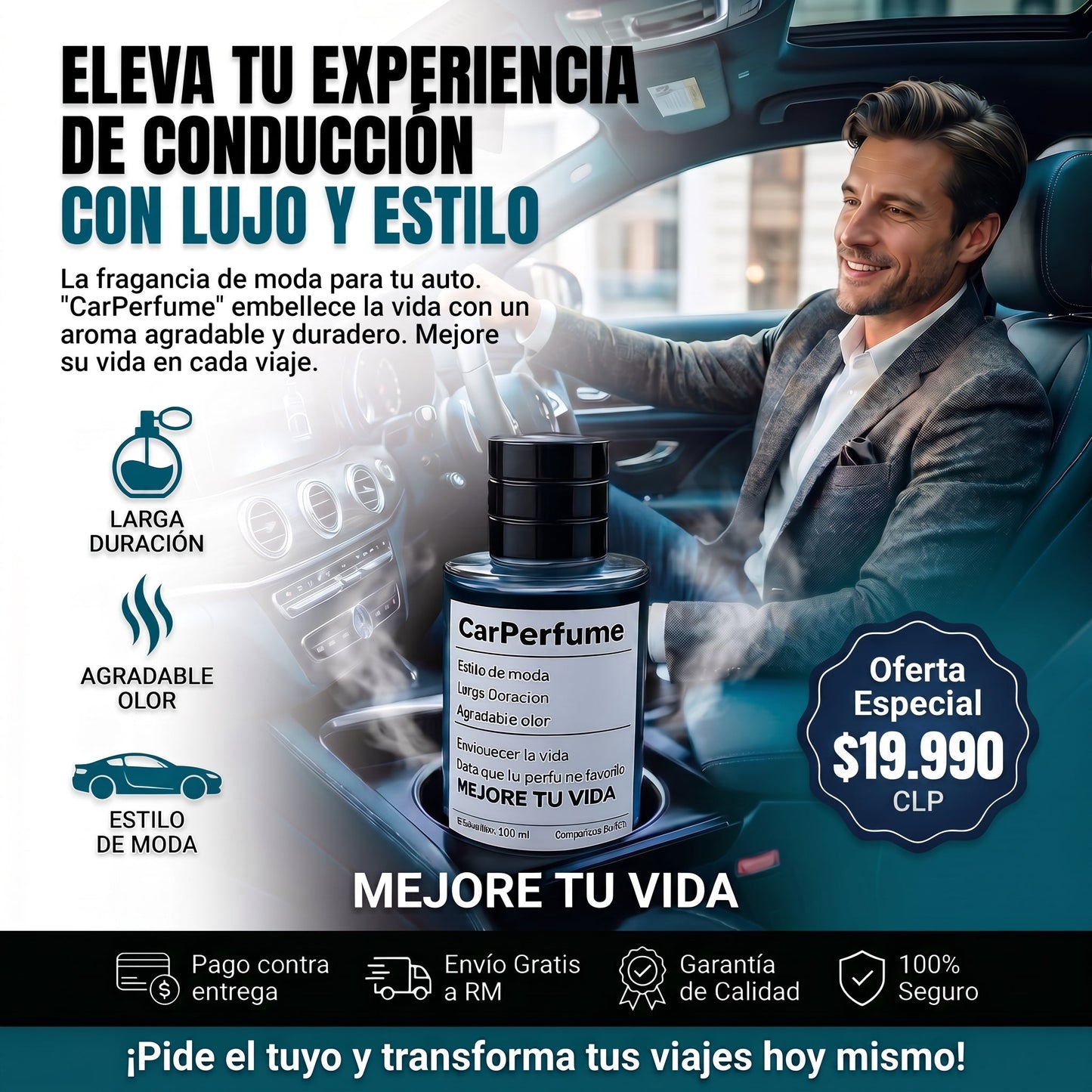 PERFUME PARA CARRO- ¡Convierte tu vehículo en un santuario de frescura premium!